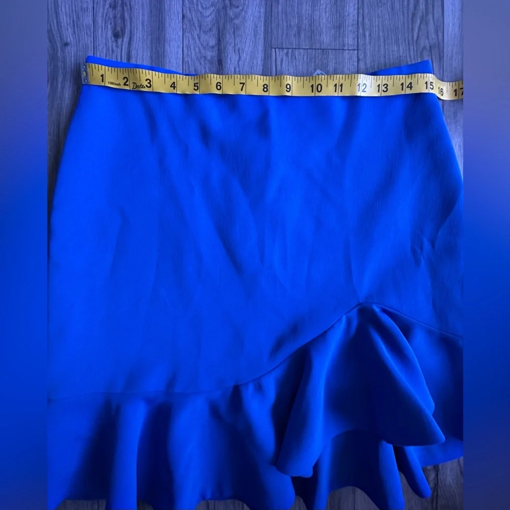 Mini Alice + Olivia Royal Blue Skirt with Asymmetrical Ruffle -‎ Size 10.